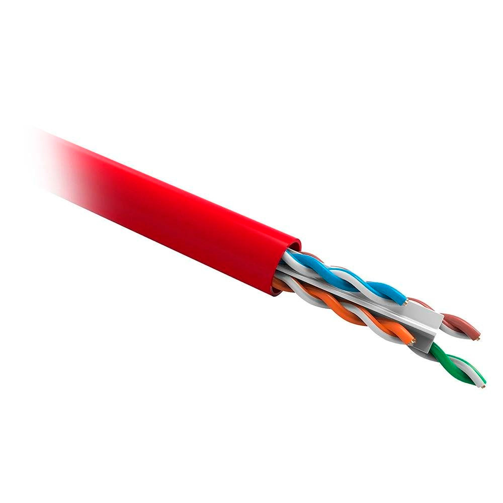 Metro de Cabo de Rede LAN 4PX24AWG CAT6 UTP -100% Cobre Wec, CM INT - Vermelho